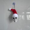 5Pcs Plastic Skeleton Head Decoration With Santa Hat For Holiday Parties Christmas Tree Halloween Hanging Ornament