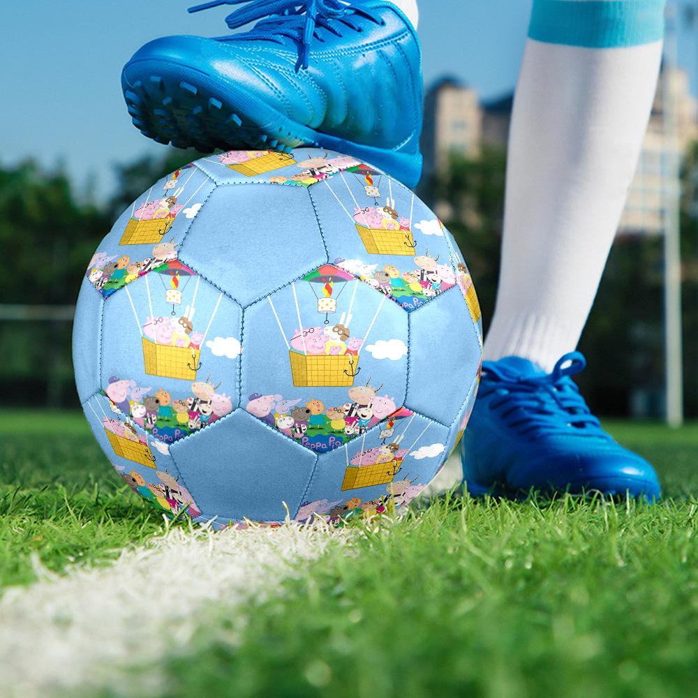 Pink Pig Cartoon Indoor Soccer Ball Colorful All Ages Size 5 Machine Stitched PVC Competition Ready Durable High-Bounce