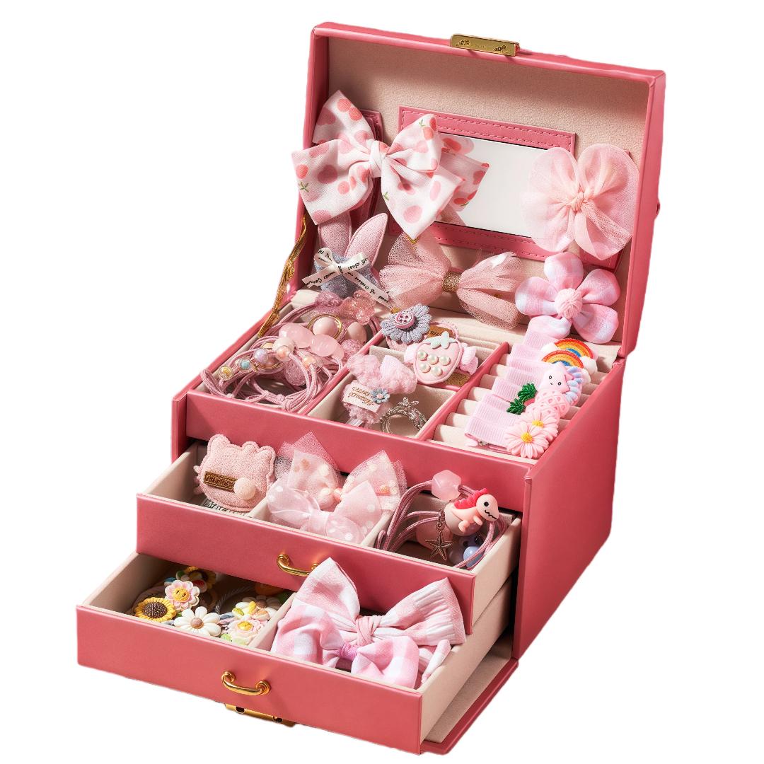 

Xinge Toy Jewelry Box Set, DIY Accessories, Dress-Up Play, 62-Piece Storage Box Set