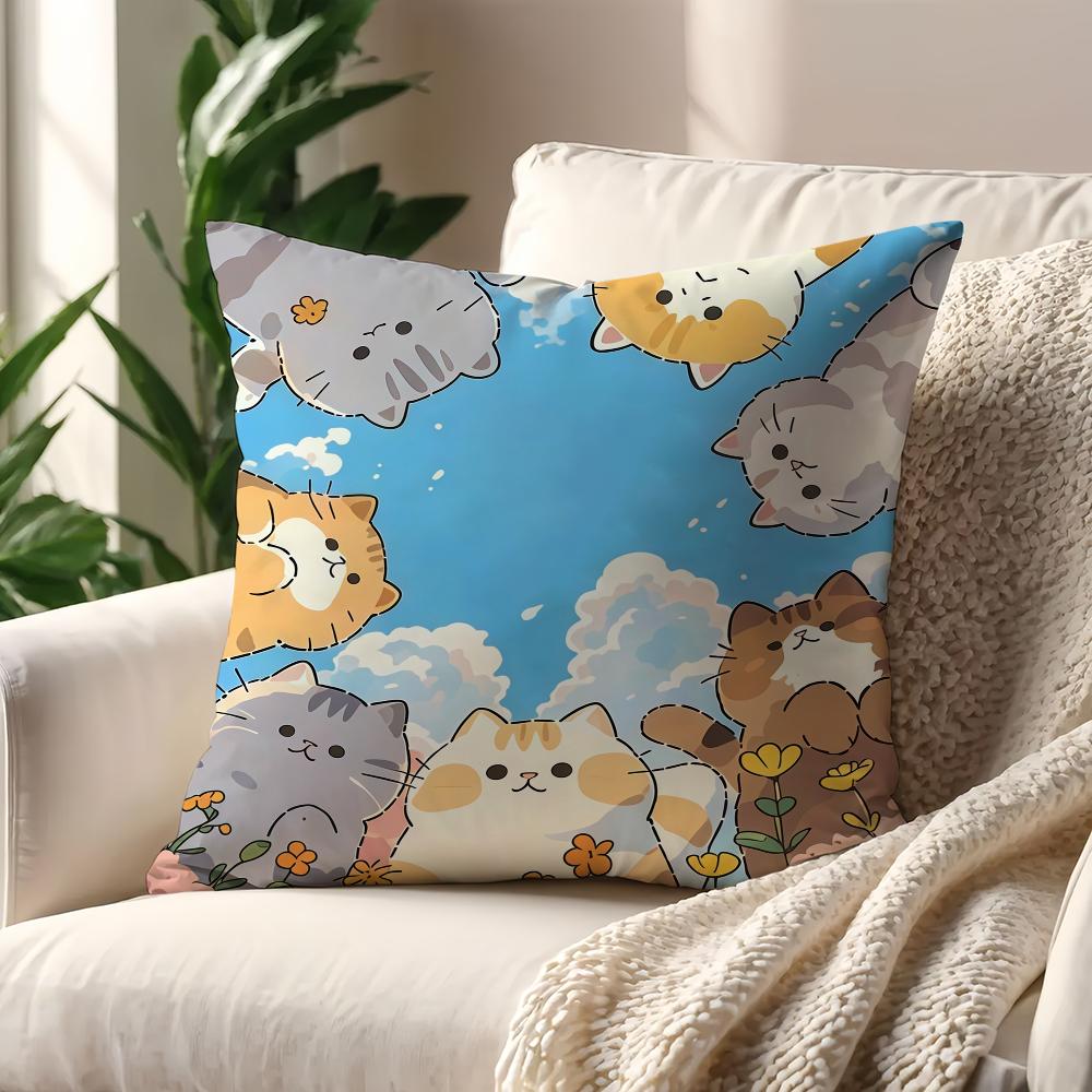 Cute Cat Mimi Cushion Cover For Pillow Printing Sofa Decoration Home Car Room Coffee Shop Office Nordic Simplicity