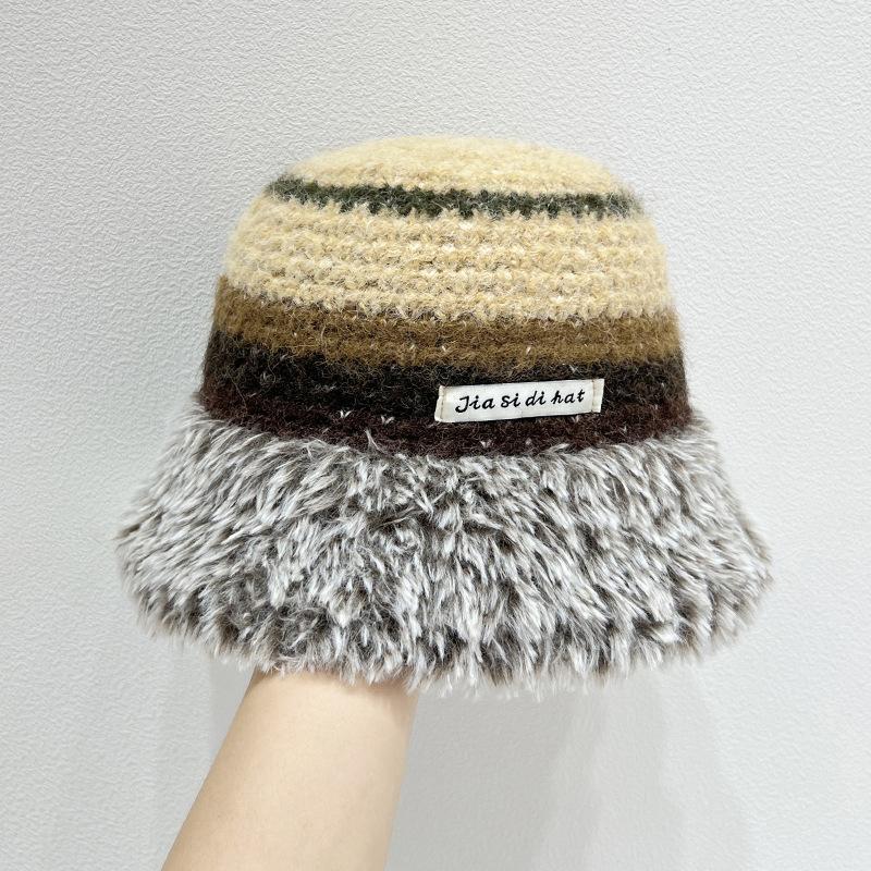 Winter Women's Plush Fisherman Hat Winter Warmth Thickened Hat Ear Protection