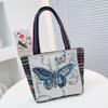 Embroidered Canvas Tote Bag - Chinese Style for University Women