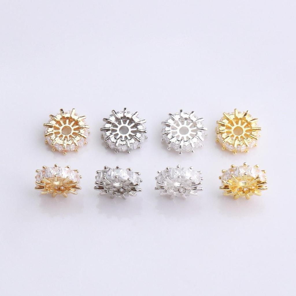14K Gold Filled Zircon Diamond Ring Spacers for DIY Jewelry & Bracelet Accessories