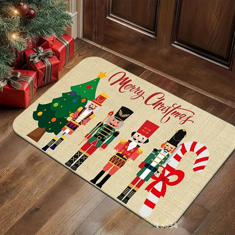 Christmas Holiday Welcome Rug Doormat Festive NonSlip Door Rug for Living Room Bedroom Kitchen Entrance Home Seasonal Decor
