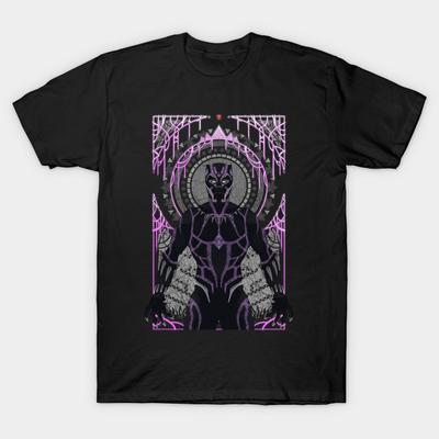 Men Black Print T-shirt The Panther (Alternate) No-Cut Transfer Paper Print Cotton Tshirt