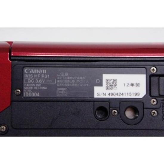 Used Canon iVIS HF R31 HD Digital Video Camera | 32GB Internal Memory | Full HD 1080p | Touchscreen Camcorder | Red
