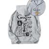 Women's Retro Coraline Hoodie with Double-Sided Print and Drop Shoulder Design