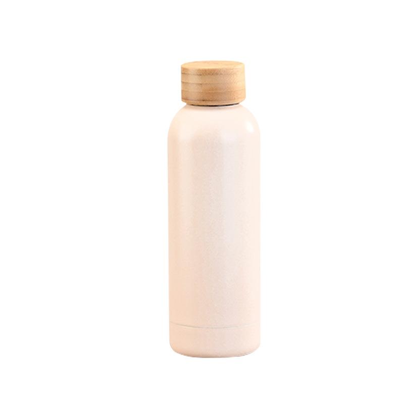 304 Stainless Steel Thermos Cup Matte Outdoor Water Cup Bamboo Cover Retro High-Value Water Cup