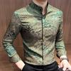 High-end Printed Men Long Sleeve Casual Shirt Spring Autumn Versatile