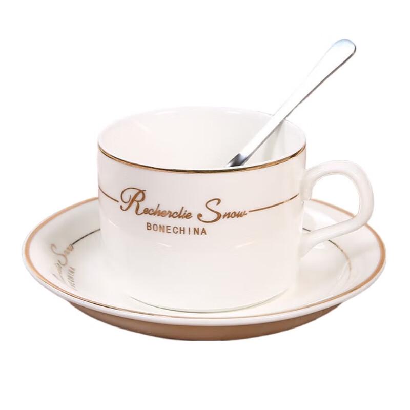 

Light Luxury Gold Ceramic Coffee Mug and Saucer Set