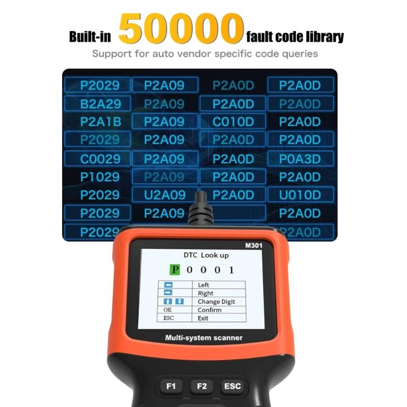 OBD Scanner Auto Check Engine Troubleshooting Light Fault Error Code Reader with Digital Screen for Read Car Information