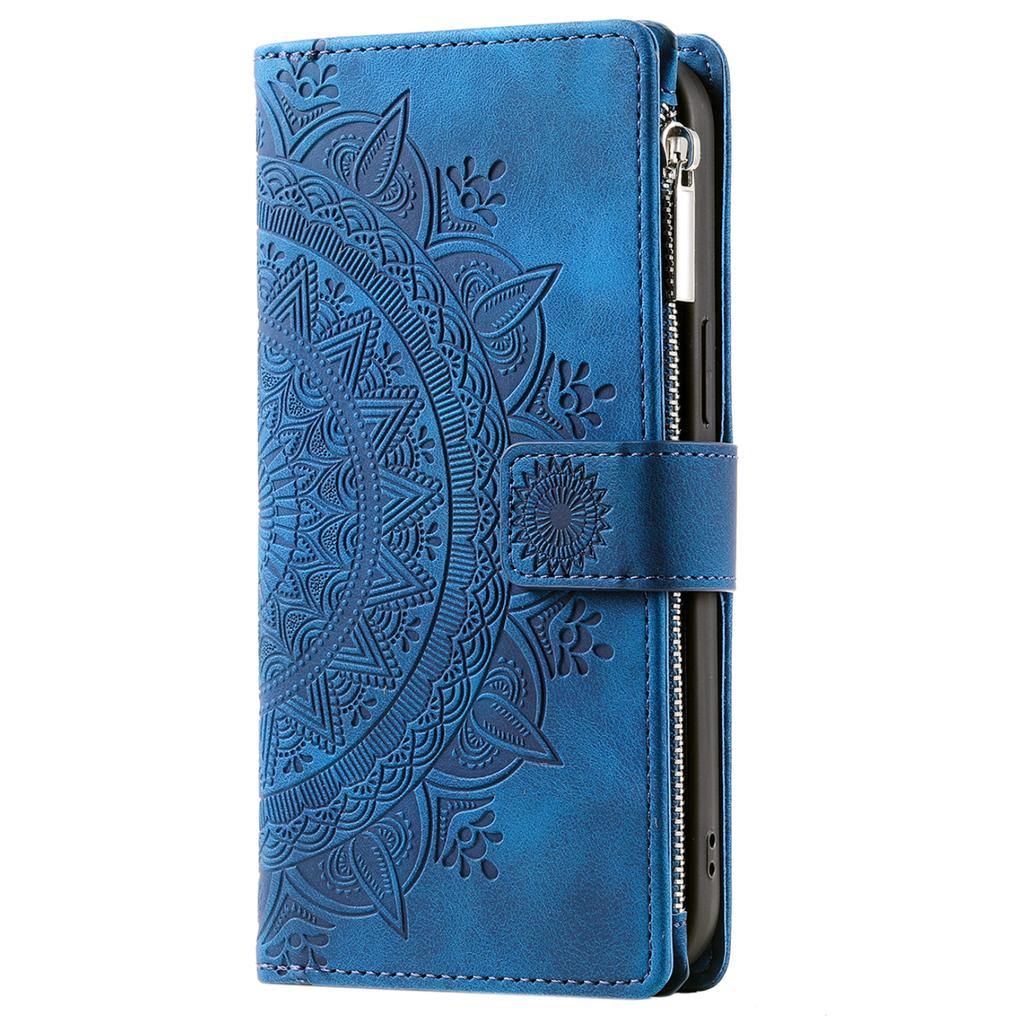 For Xiaomi Redmi Note 13 5G Case Mandala Imprinted Design Leather Wallet Phone Cover with Strap