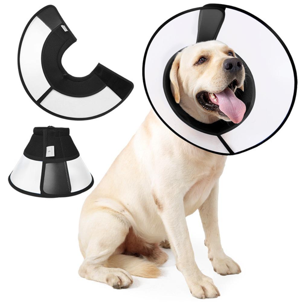 Colar Elizabetano Respirável para Cães Ajustável Colar de Recuperação Colar Protetor Recuperação de Feridas