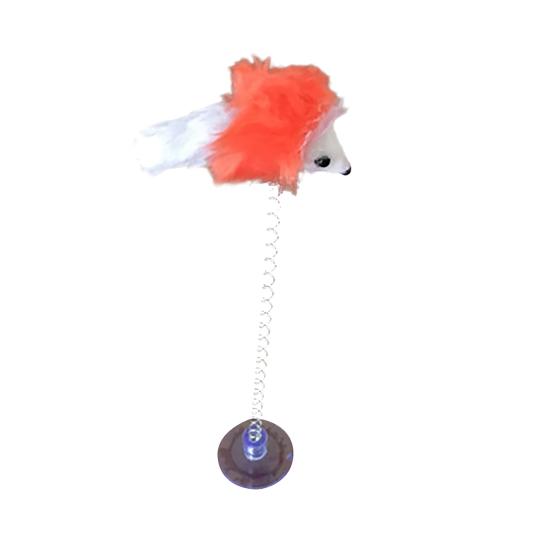 Cat Toy Cat-friendly Design Soft Feather Mouse Imitation Spring Toy for Home