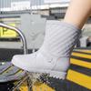 Medium Tube Rain Shoes Women's Rubber Shoes Wear Non-slip Water Boots Water Shoes Velvet Kitchen Work Outdoor Short Rain Boots