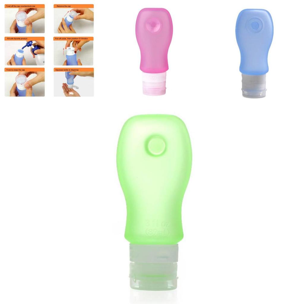 Silicone Travel Bottles Set With Flip Cap For Shampoo And Lotion Storage