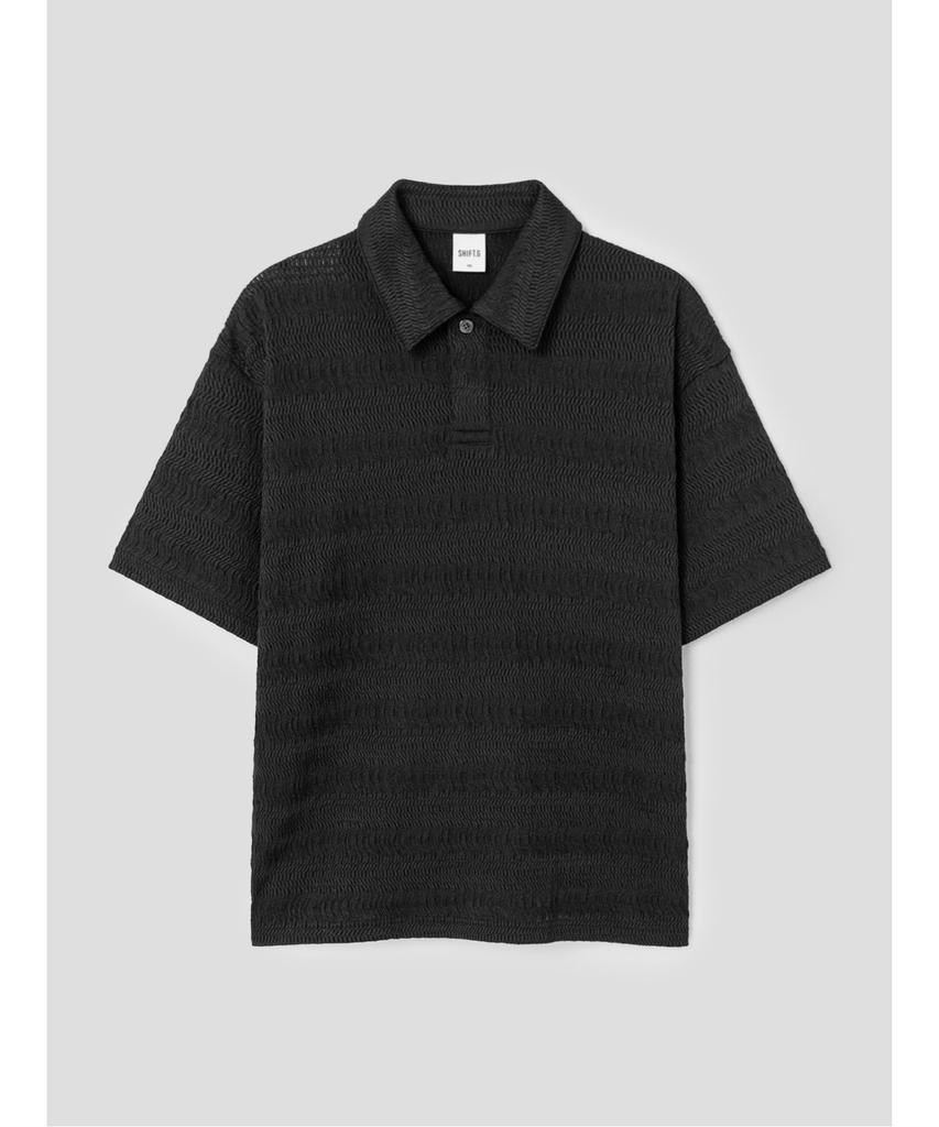 SHIFT.G Wave Texture Polo Black