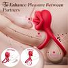 Vibrating Cock Ring Penis Ring Vibrator Clitoral Stimulator with Tongue Licking Adult Couples Sex Toys for Men Women Anal Nipple