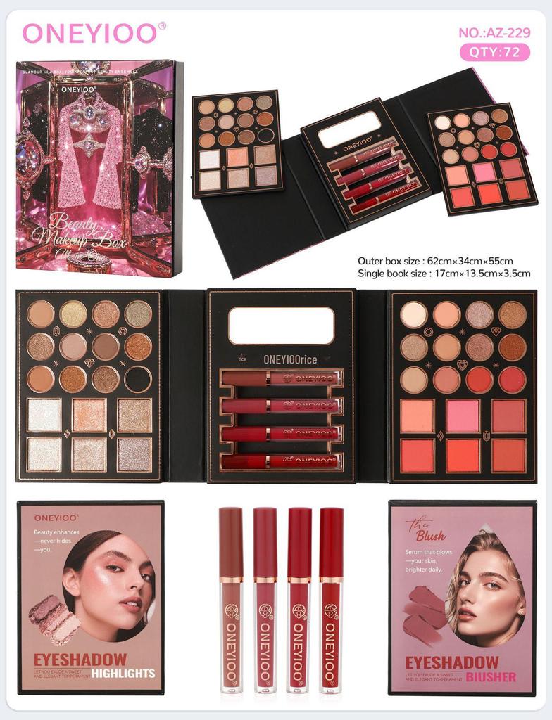 Versatile Multi-functional Makeup Palette: Christmas Edition - Eyeshadow, Blush, Highlighter, Concealer Mix