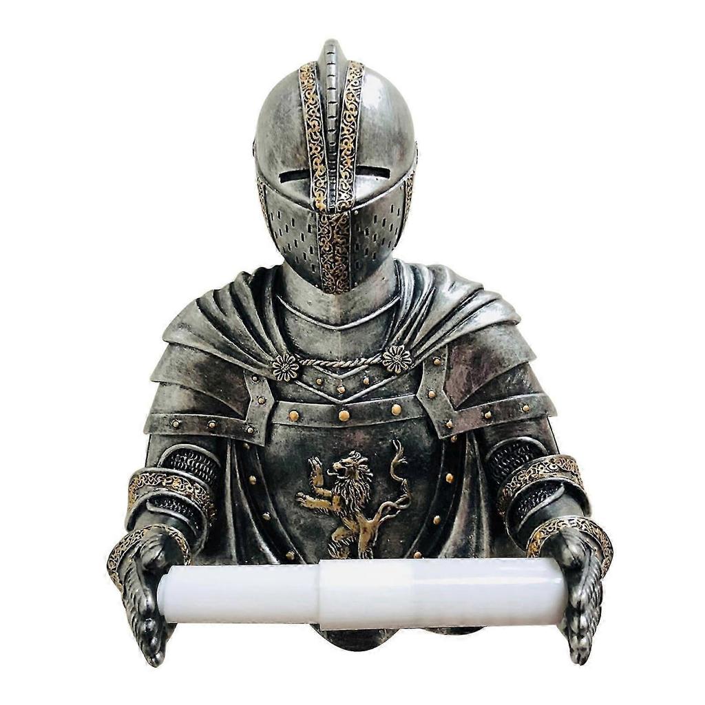 Wall Toilet Paper Holders Medieval Statue Knight Toilet Paper Dispenser Vintage Roll Paper Stand for Bathroom Toilet