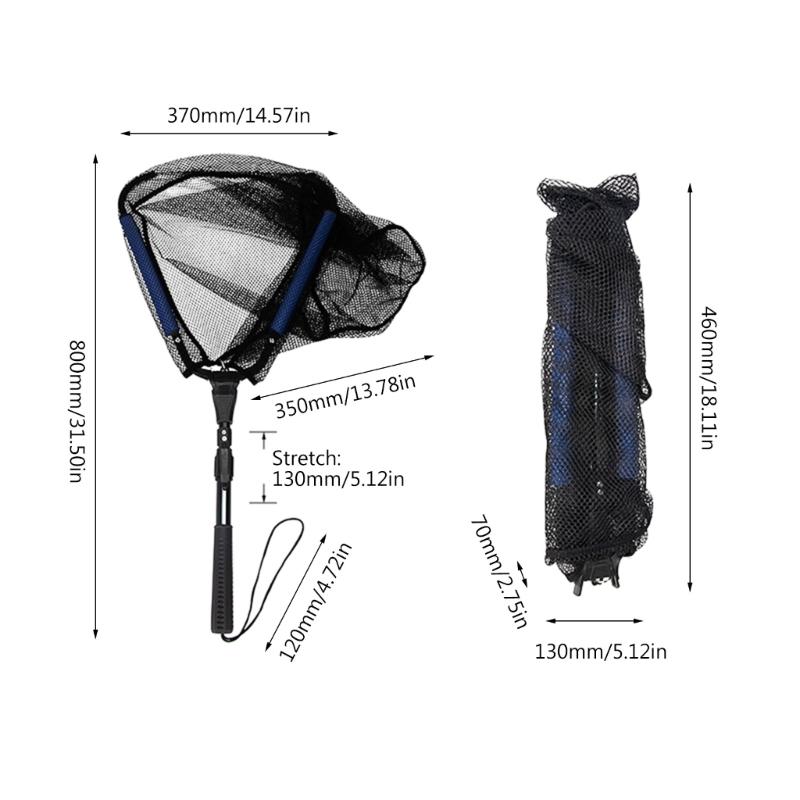 Collapsible Fishing Net Pole Triangle Folding Landing Net Aluminum Alloy Casting Foldable Hand Net for Fly Fishing