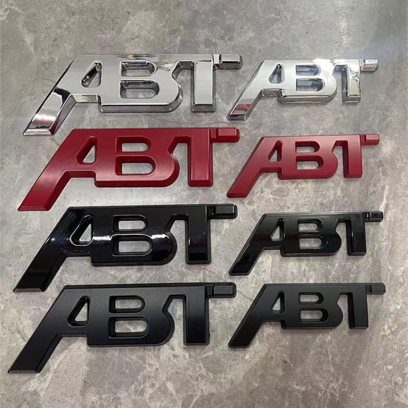 3D Metal ABT Sticker Car Rear Trunk Letter Logo Badge For A3 A4 A5 A7 A7 Q3 Q5 Q7 TT RS6 RS3 Accessories