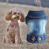 Denim Vest Jacket T-Shirt Cute Puppy Clothes, Comfortable Cool Clothing For Small Dogs