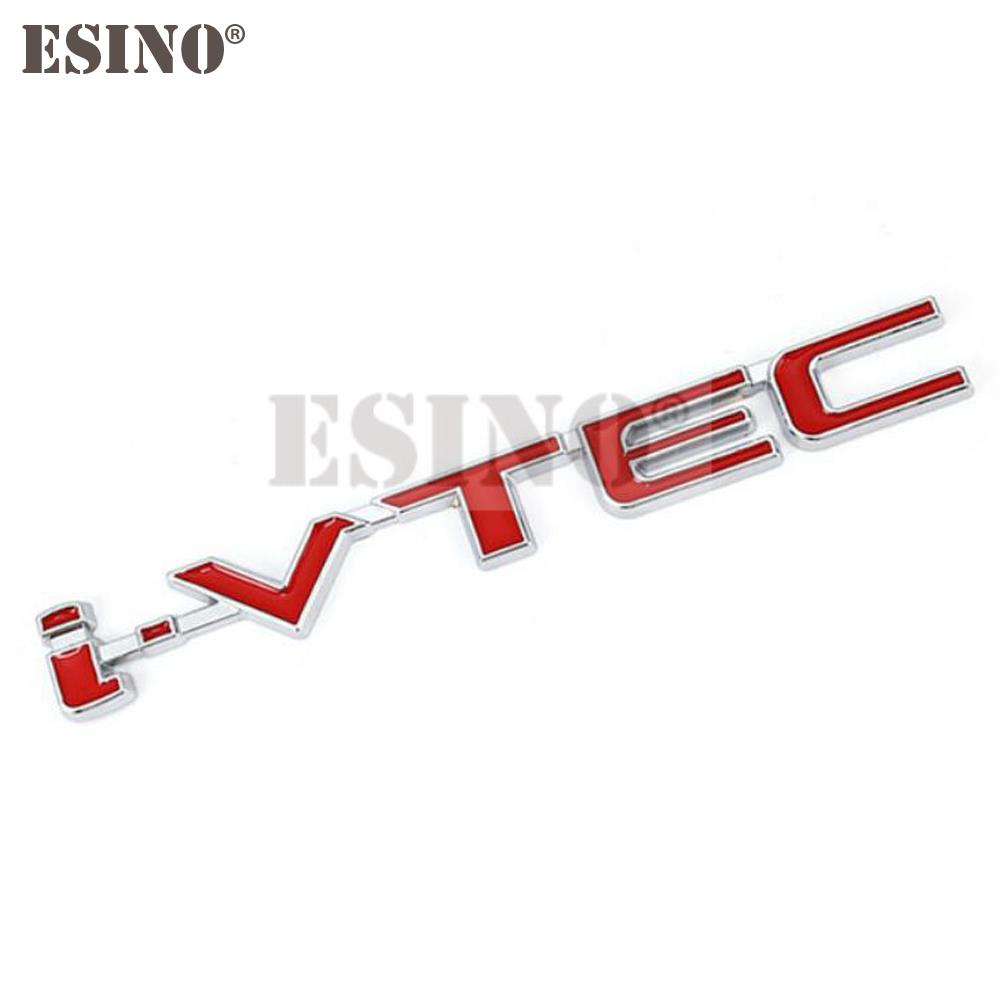 New Car Styling 3D VTEC I-VTEC Metal Chrome Zinc Alloy Emblem Car Body Badge Sticker Auto Accessory for Civic Accord Insight