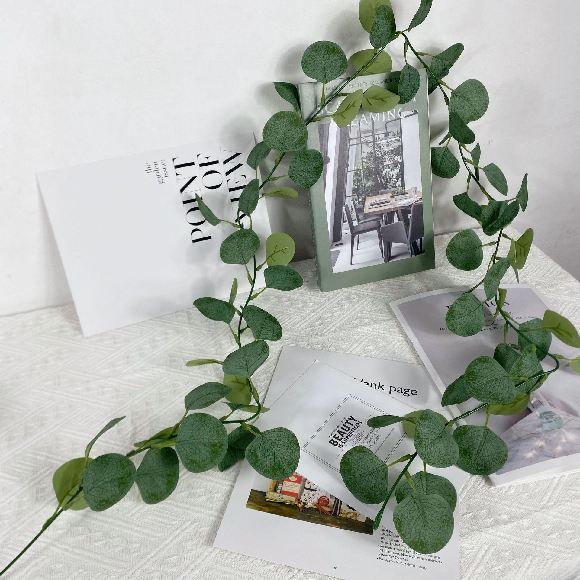 

Artificial Simulation Green Plant Vine 72 Mesh Money Leaf Eucalyptus Leaf Home Decoration Simulation Eucalyptus Vine