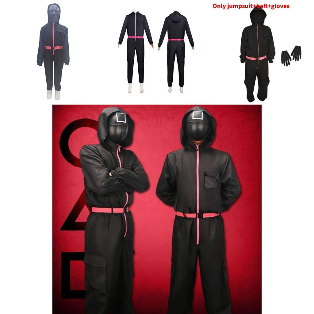 Squid Game Popular Movie Halloween Costume For Kids With Cotton Blend Fabric Cosplay Suit