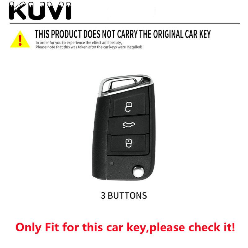 Aluminum Alloy Genuine Leather Auto Key Fob Cover Case Fit For Vw Volkswagen Golf 7 Mk7 Tiguan Mk2 Seat Ateca Leon Fr 2 Ibiza Skoda Octavia A7