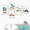 Boho Lion Giraffe Car Traffic Rainbow Number Wall Art Canvas Painting Cartoon Posters And Prints Pictures Baby Kids Room Decor