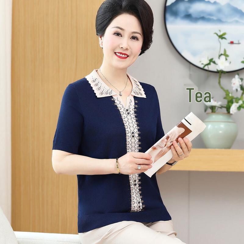YUZHAOLIN Women s Short Sleeve Polo Knit Top XL