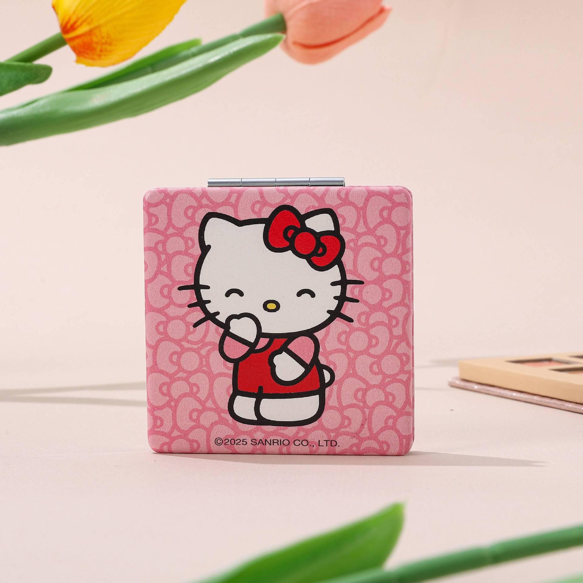 Портативное двустороннее складное кожаное зеркало для макияжа для общежитий 7x7x1 cm