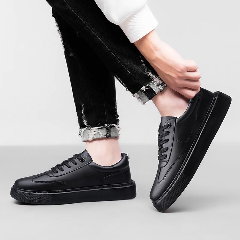 Fashion Male Skate Shoe Genuine Leather Mens Sneakers Male Comfortable Flats Handmade Men Casual Shoes Hot Sale Male Walking Footwear