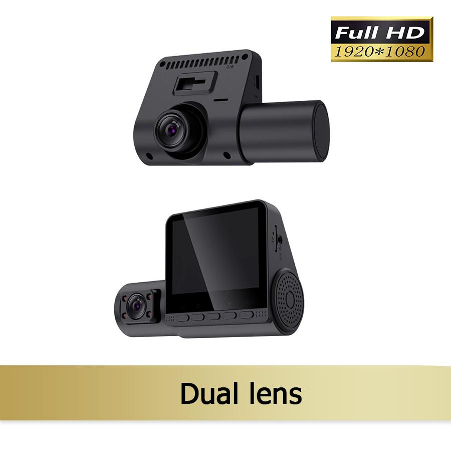 

Мини 3-канальный автомобильный видеорегистратор с тремя объективами, внутренняя камера автомобиля, видеорегистратор HD1080P, циклическая запись, зарядка автомобиля NONE