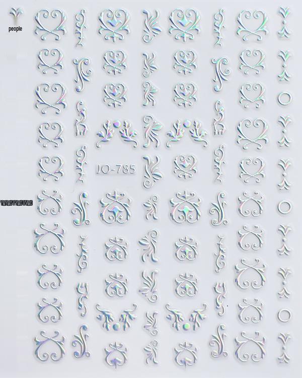 Aurora Style Silver Nail Stickers - Hot-Selling Nail Decals in Stock