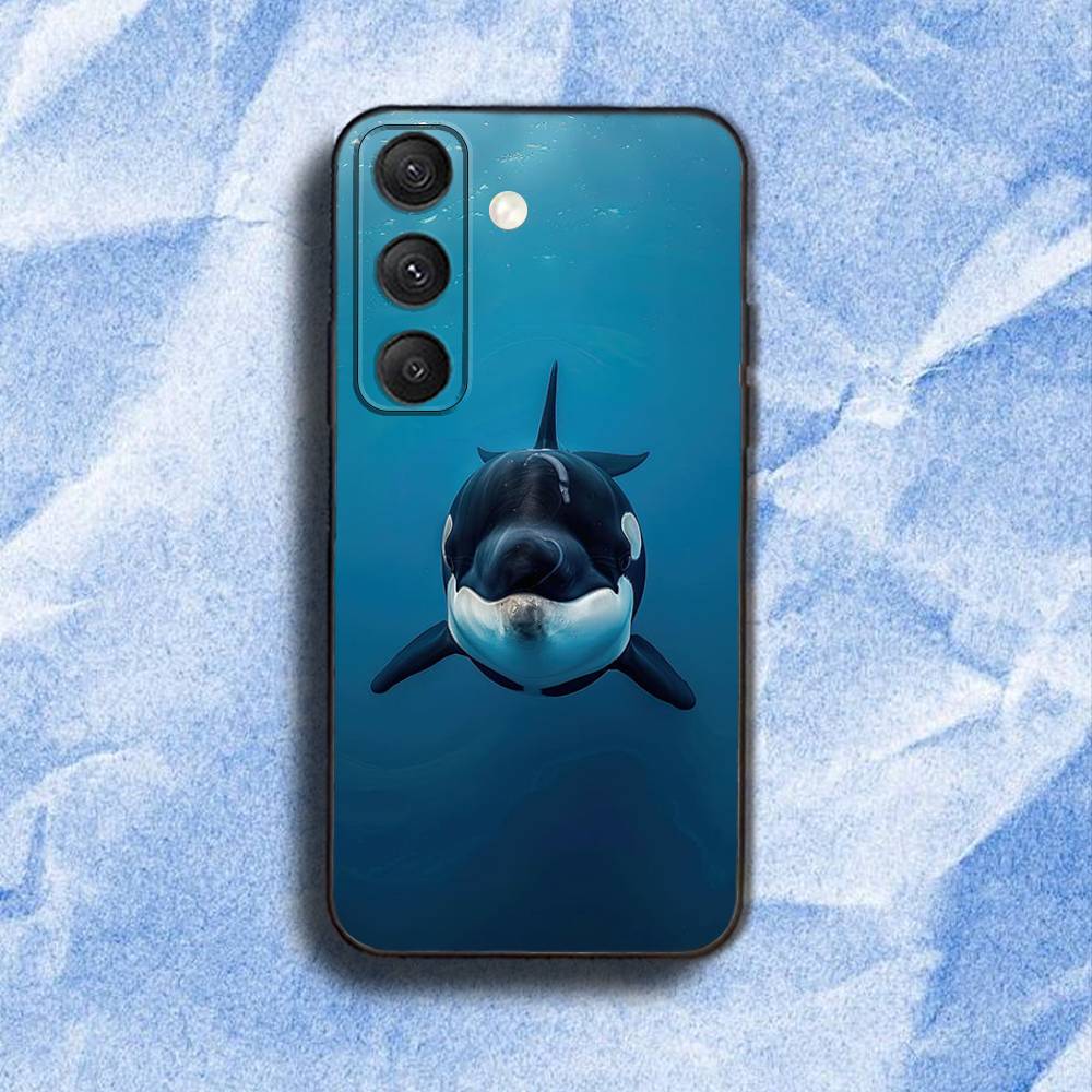 Killer W-Whale O-Orca Phone Case For Samsung S 25,24,23,22,30,21,10,9,Ultra,Plus,Lite,FE,4,5G Black Soft Case Samsung S22ULTRA5G