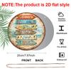 2D Flat, 1pc Round Aluminum Hanging Sign, "Cocktails Cool Drinks 5 O'Clock Somewhere" Tropical Beach Directional Wall Art, Vintage Summer Beach Bar