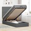 VidaXL Ottoman Bed Frame with Mattress Dark Grey 90x200 Cm Fabric, Bed Frame, Upholstered Bed Frame, Bed Frame 3313893