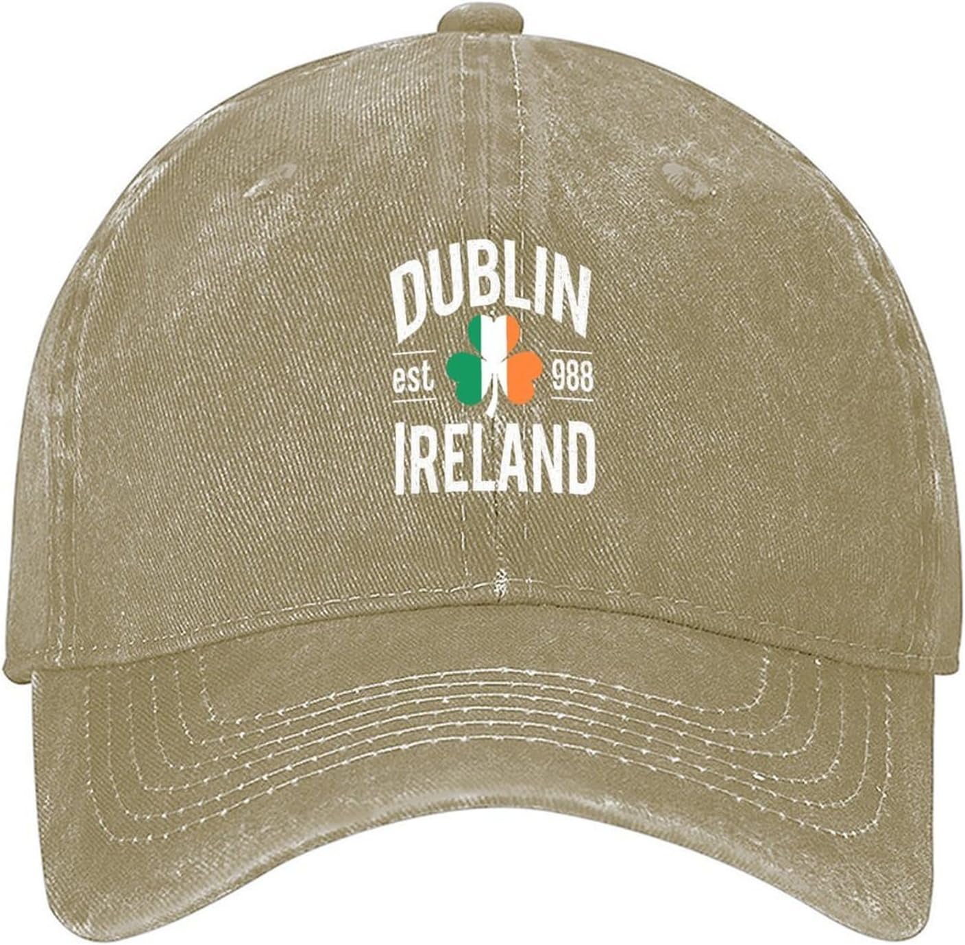 Dublin Ireland Est 988 Shamrock Baseball Cap Cotton Casual Adjustable Adult Headwear One Size