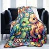 1PC Custom Name Turtle Friends Sea flannel blanket versatile,all-season throw suitable for the living room,bedroom,camping,travel,and gift