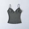 Women's Summer Three-Color Striped Camisole - Slim Fit, Stylish Back, Trendy American Style, Knitted Design