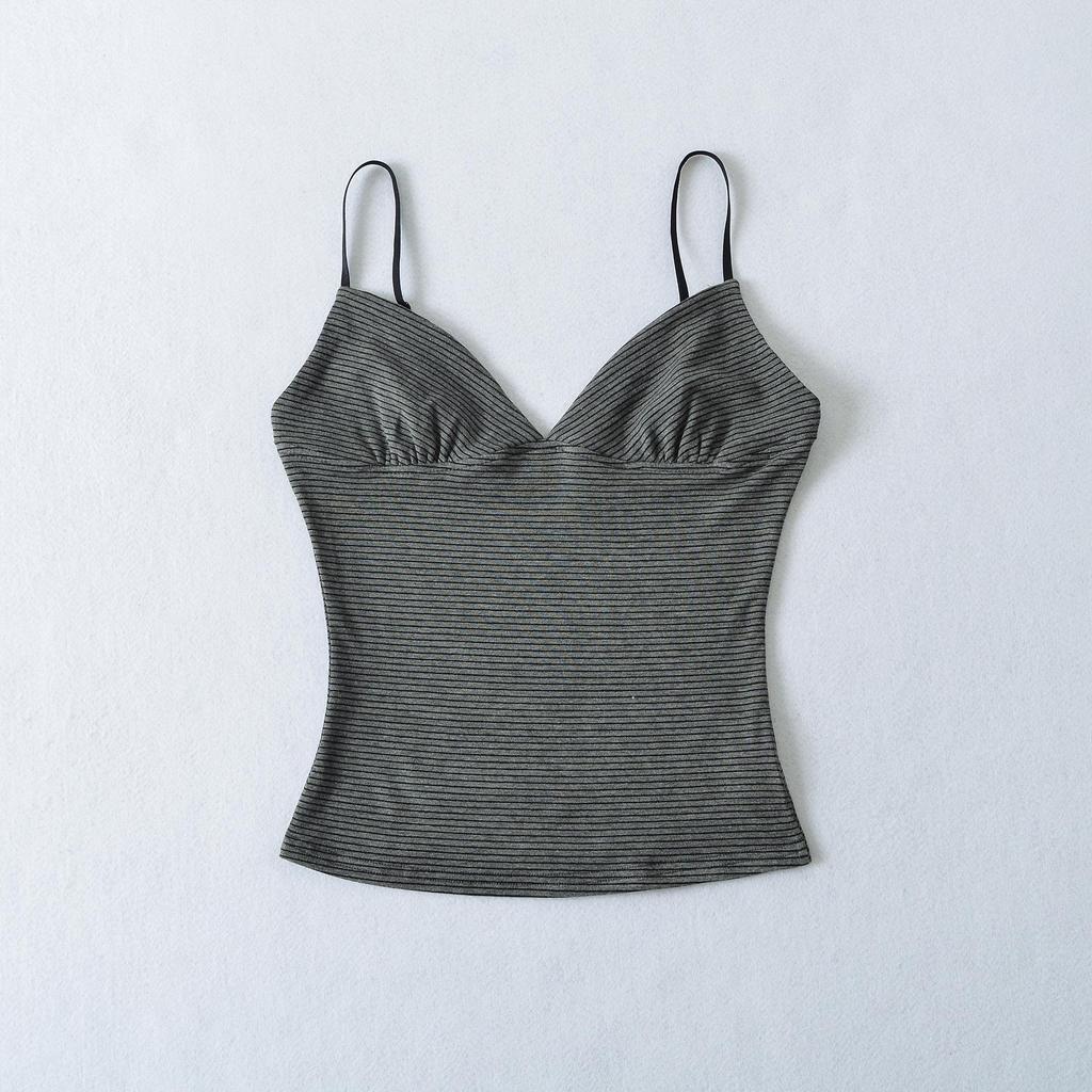 Women's Summer Three-Color Striped Camisole - Slim Fit, Stylish Back, Trendy American Style, Knitted Design