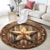 Star Emblem Round Area Rug,Carpet Rug for Living Room Bedroom Sofa Playroom Decor,Non-slip Floor Mat