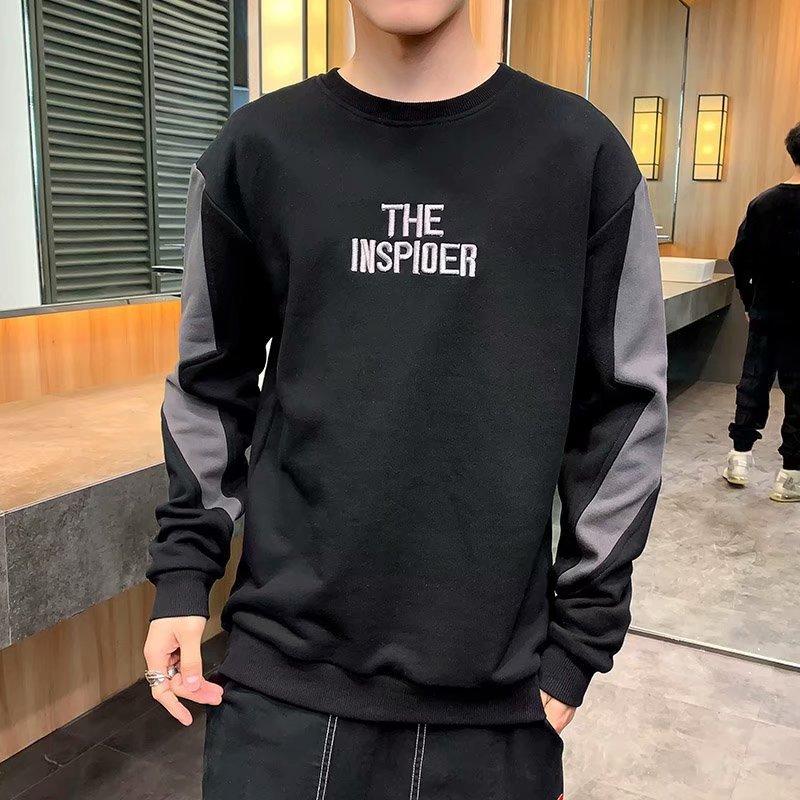 Men's Crew Neck Sweater Spring 2026 New Korean Version Trendy Casual Clothes Spring and Autumn Loose Long-sleeved Jacket