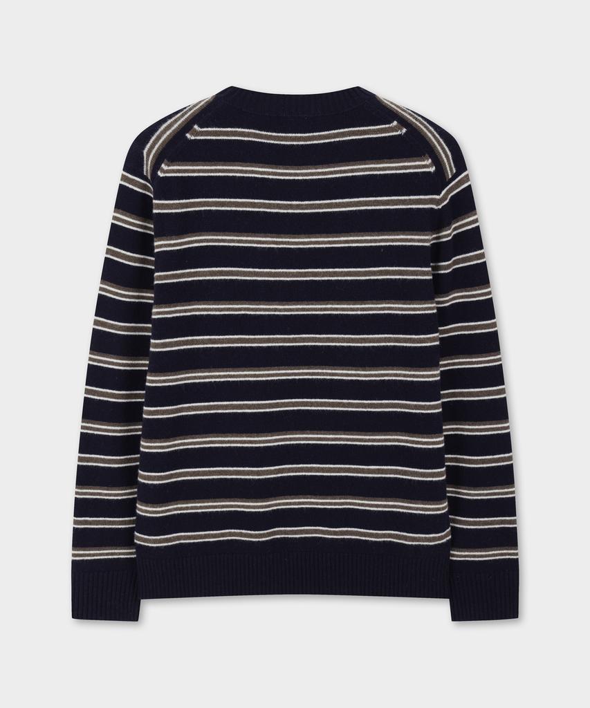 BROOKS BROTHERS Wool Striped Sweater (Navy) (Bbwrmbg409)