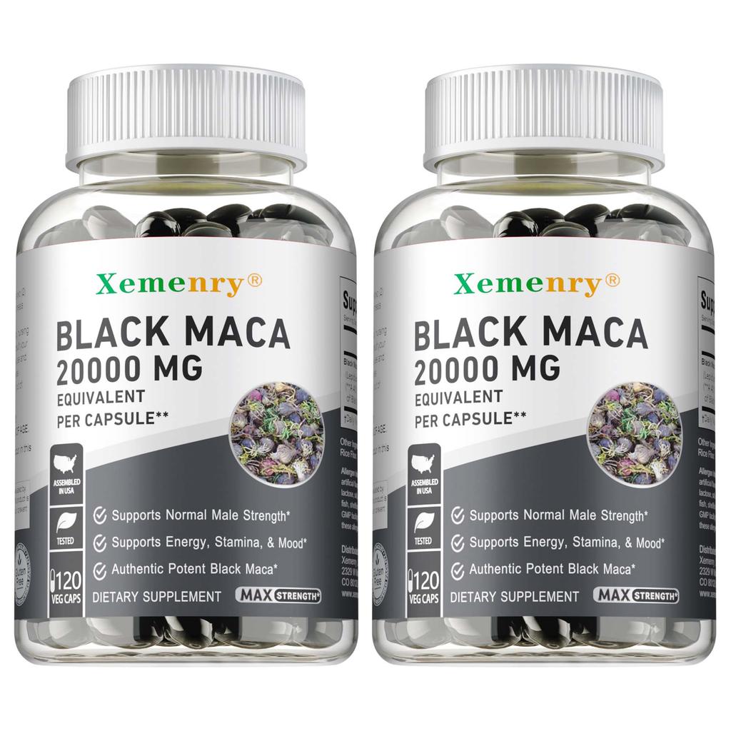 XEMENRY Cápsulas de Suplemento Dietético de Maca Negra - Energía