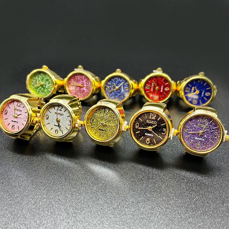 Gold Rings Punk Elastic Stretchy Quartz Watch Rings Hip-hop Couple Accessories