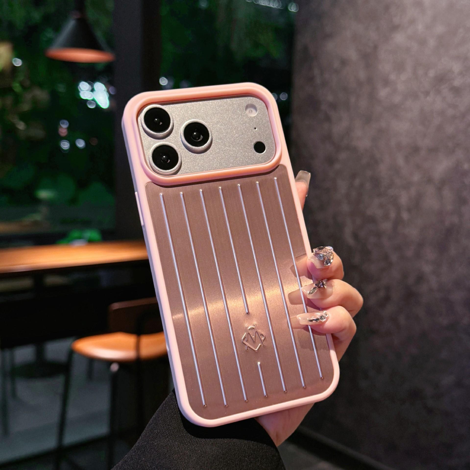 

Застосовується до чохла для мобільного телефону iPhone17 Rimowa алюмінієво-магнієвий сплав простий та просунутий захисний чохол для Apple 16promax iPhone16ProMax